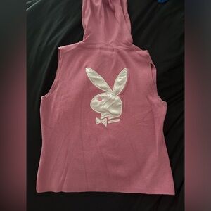 Rare 2000’s Playboy Hooded Pink Muscle Tee